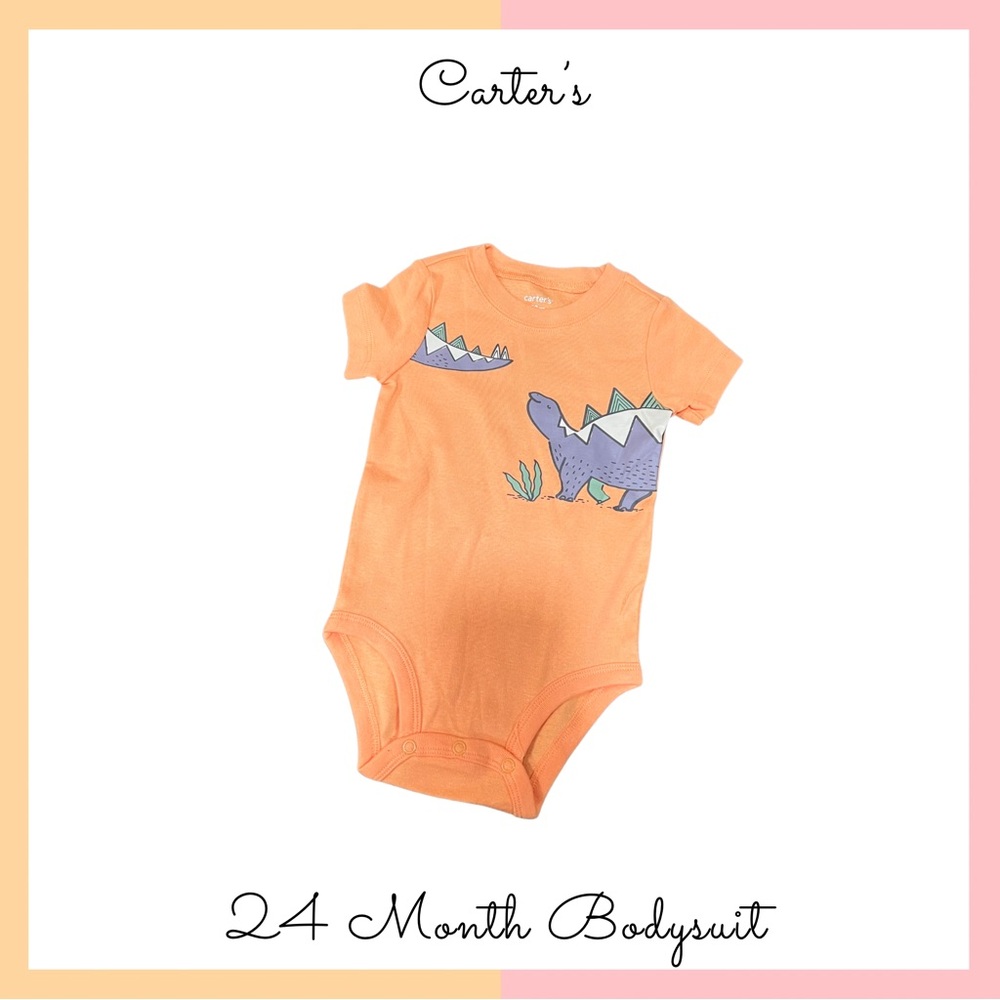 Carter's Orange Dinosaur Bodysuit 24 Month NWOT